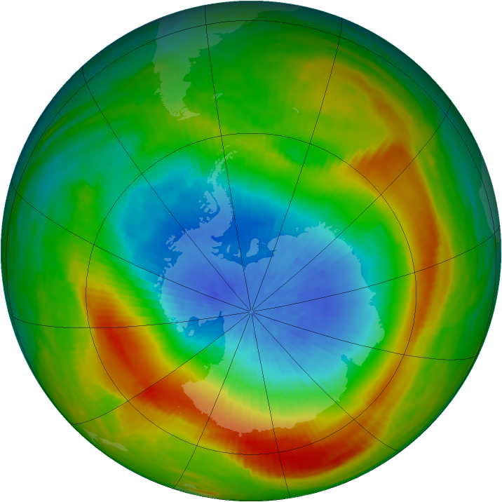 Antarctic ozone map for 12 October 1980